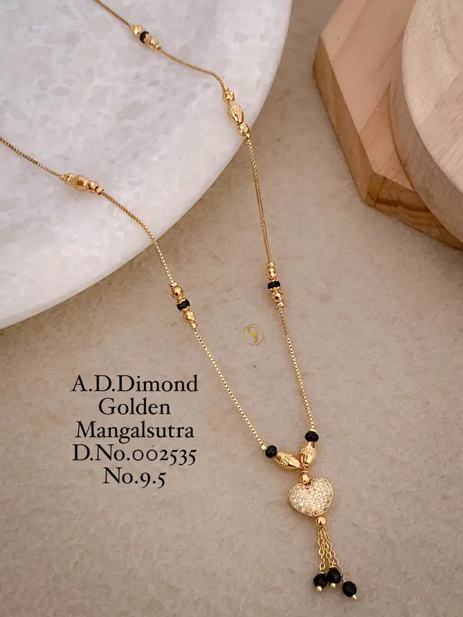 15 AD Diamond Daily Wear Golden Mangalsutra Wholesale Price In Surat
